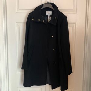 Cole Haan Womens Winter Coat/Jacket black size 4 small medium wool new with tags